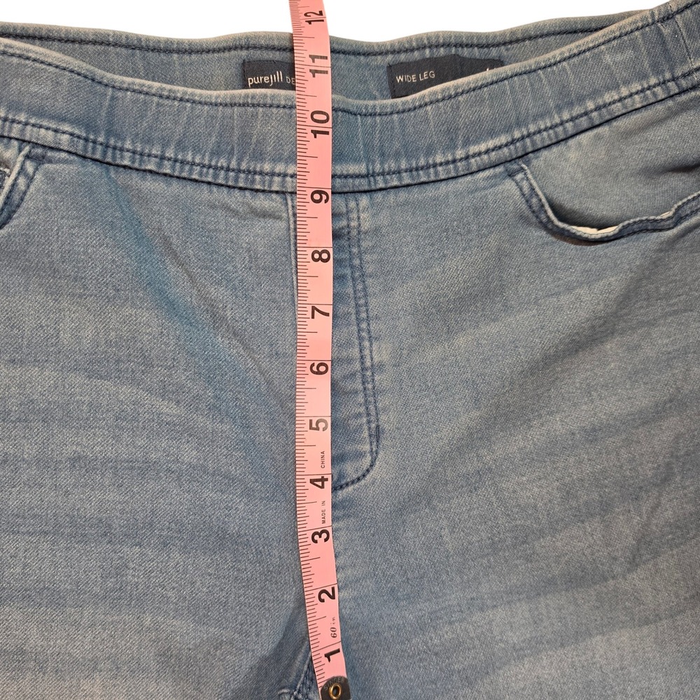 Pure Jill Denim Women Light Wash Wide Leg Pull On Jeans Size Medium M Blue - Picture 4 of 8